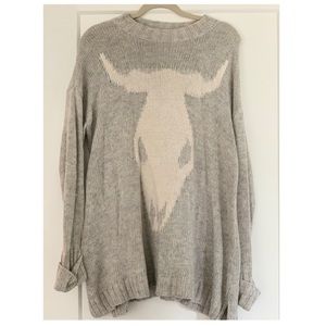 MUMU oversized Grey Skull Sweater Size Small